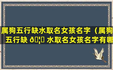 属狗五行缺水取名女孩名字（属狗五行缺 🦁 水取名女孩名字有哪些）